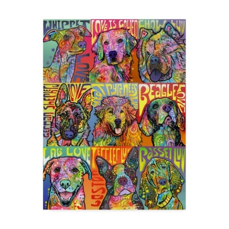 Dean Russo 'Nine Up Of Dogs' Canvas Art,18x24